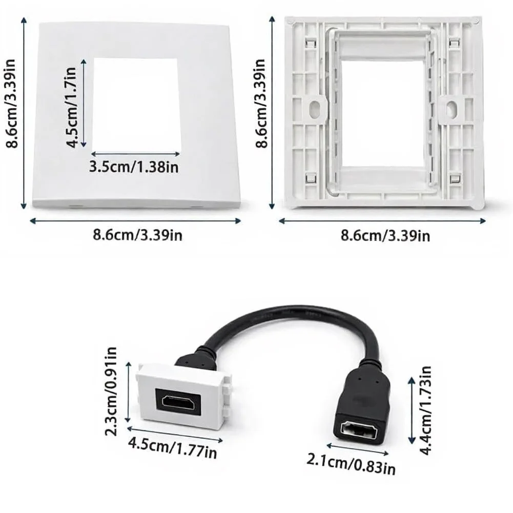 Home Cinema Gaming - Plaque murale double port avec câble