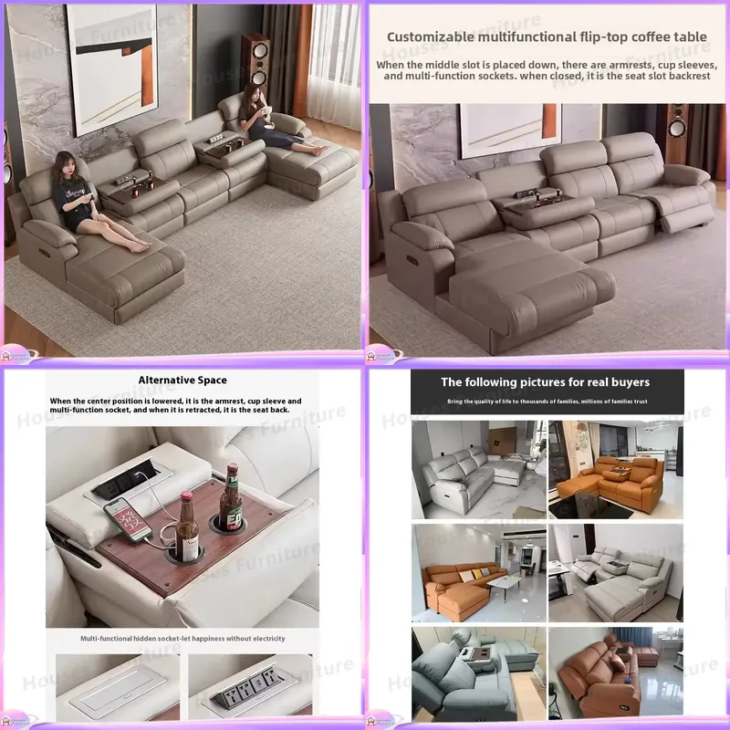 Home Cinema Recliner Chairs - Canapé inclinable moderne en cuir de