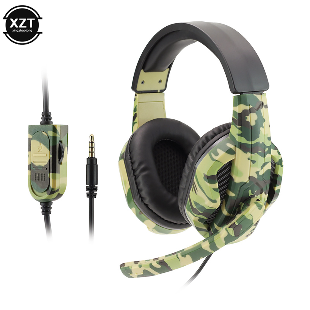 Home Cinema Headphones - Casque de jeu Camouflage 3.5mm AUX