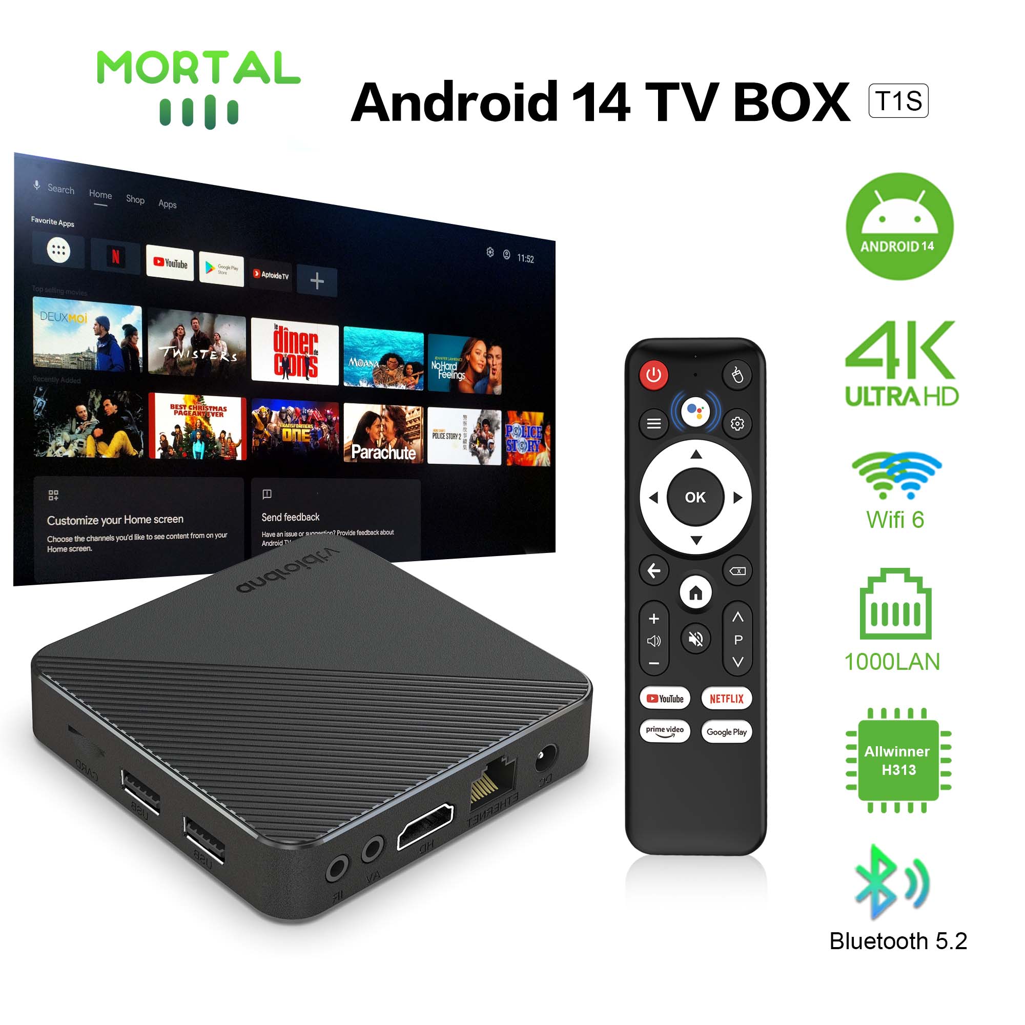 Home Cinema Quad - Boîtier TV Home Cinéma intelligent Android