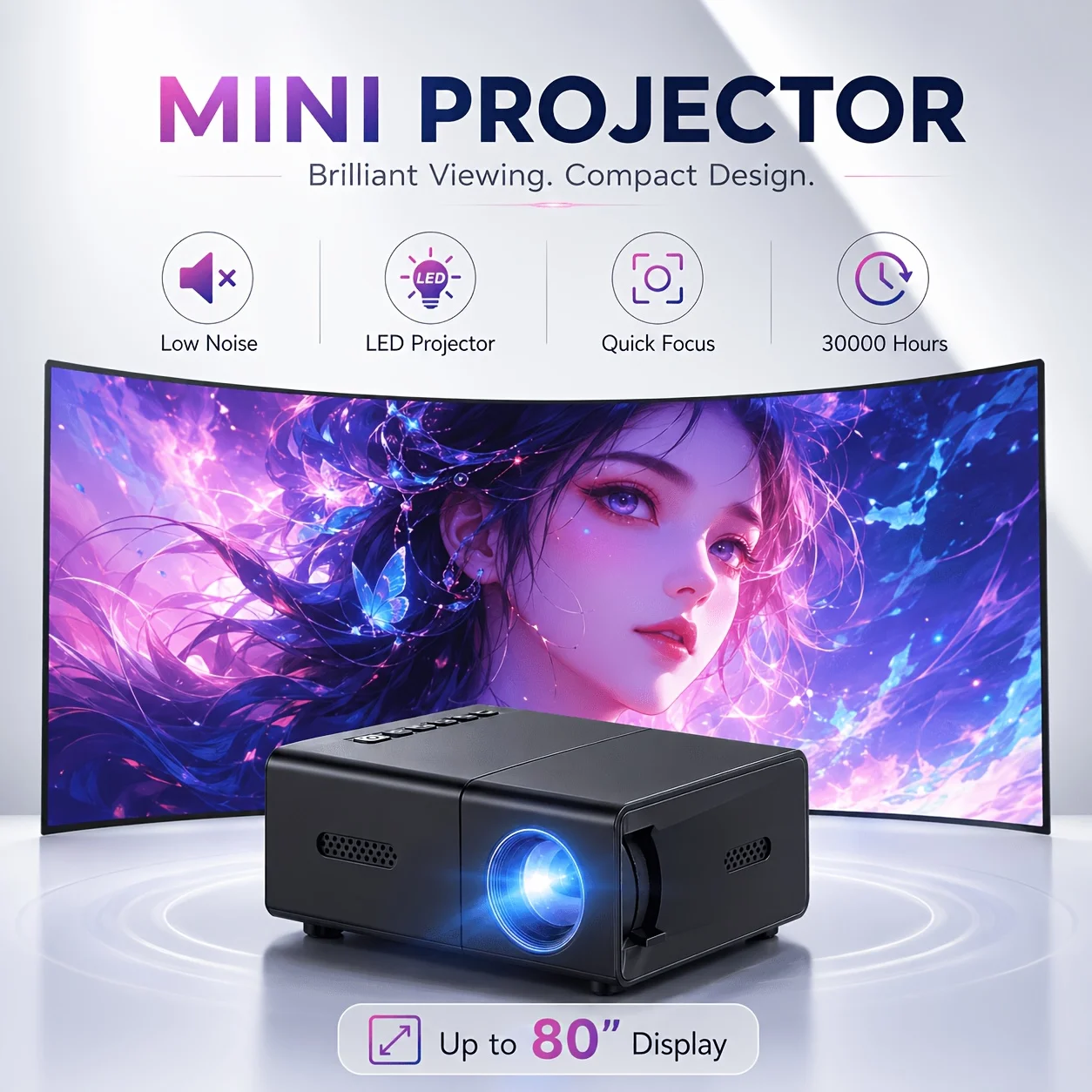Mini projecteur portable, comp - Home Cinema Gaming avis et prix