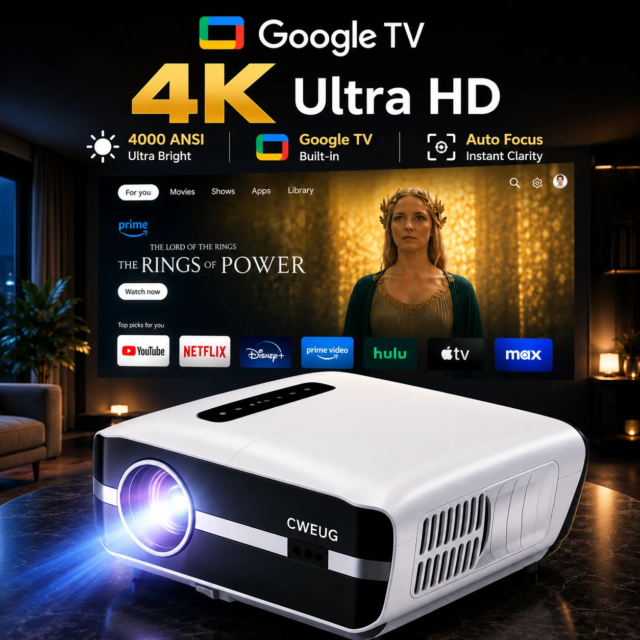 Projecteur NewA9S 4k avec mise - Home Cinema Gaming avis et prix